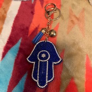 Blue hand keychain